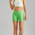 NNEDSZ Apple Green Yoga Shorts - Seamless, High Waist, Tummy Control Size S-0