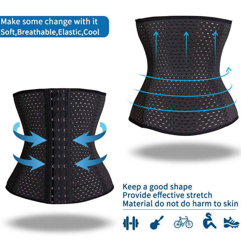 Women Waist Trainer Steel Bone Cincher Corset Belt Shaper Body Shapewear Underbust Control Elasticat Slimming Tummy Belt Fajas-2
