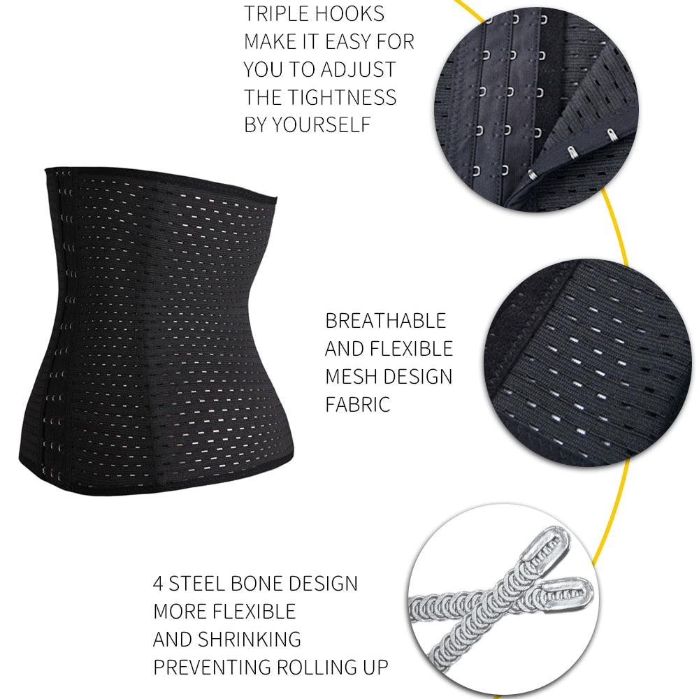 Women Waist Trainer Steel Bone Cincher Corset Belt Shaper Body Shapewear Underbust Control Elasticat Slimming Tummy Belt Fajas-3