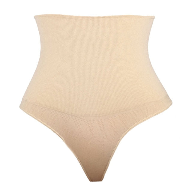 Women Thong Panty Shaper High Waist Tummy Control Panties Slimming Underwear Waist Trainer Shaping Briefs Butt Lifter Shapewear-0