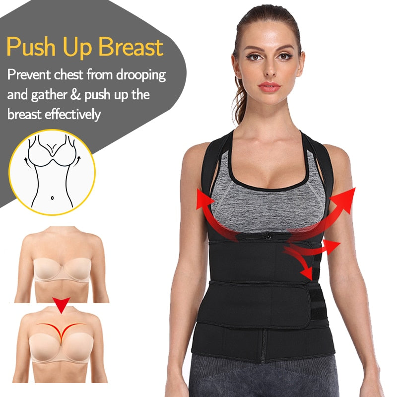 Sweat Waist Trainer Vest Slimming Corset for Weight Loss Body Shaper Sauna Suit Compression Shirt Belly Girdle Tops Shapewear-3