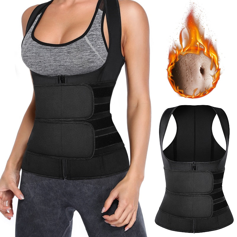 Waist Trainer Neoprene Body Shaper Women Slimming Sheath Double Belt Sweat Shapewear Fat Burning Corset Sauna Vest Trimmer Belt-0